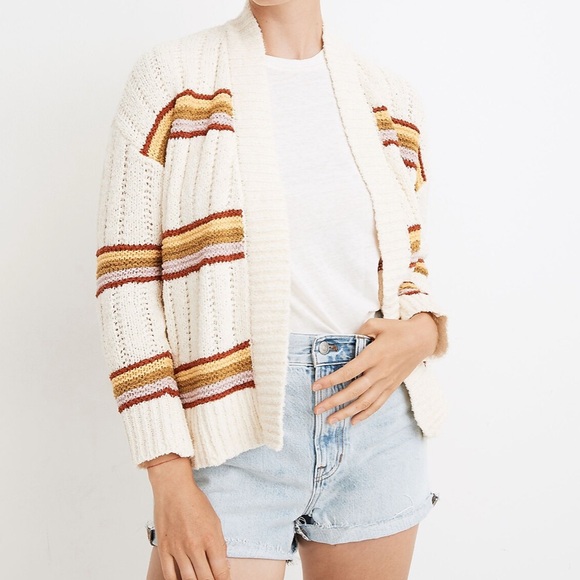 NWT Madewell Striped Diaz Open Cardigan - Picture 8 of 11